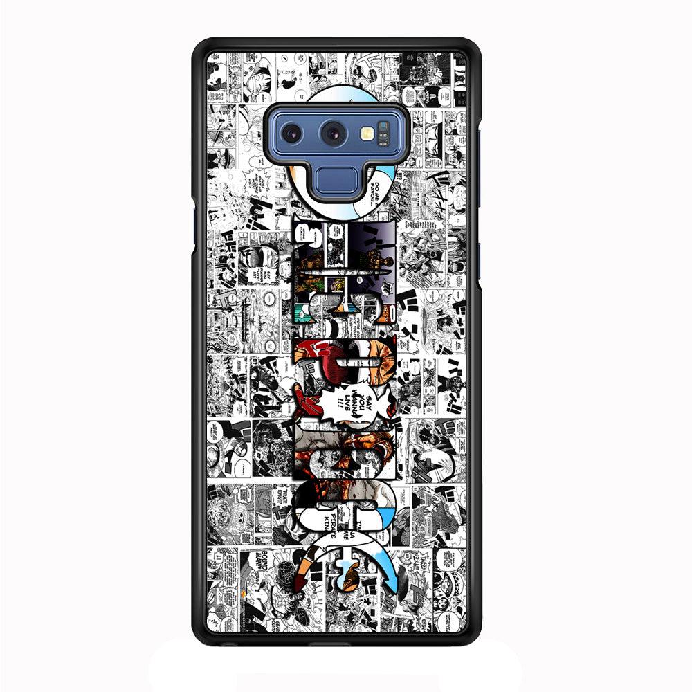 One Piece Comic Background Samsung Galaxy Note 9 Case-Rubber / Black (2D Case)-Xtracase