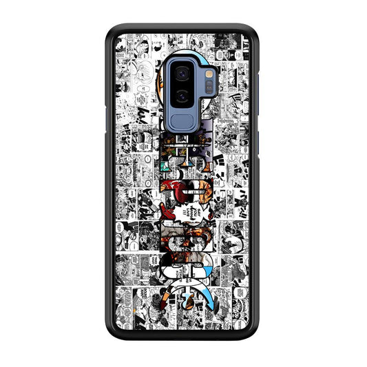 One Piece Comic Background Samsung Galaxy S9 Plus Case-Rubber / Black (2D Case)-Xtracase