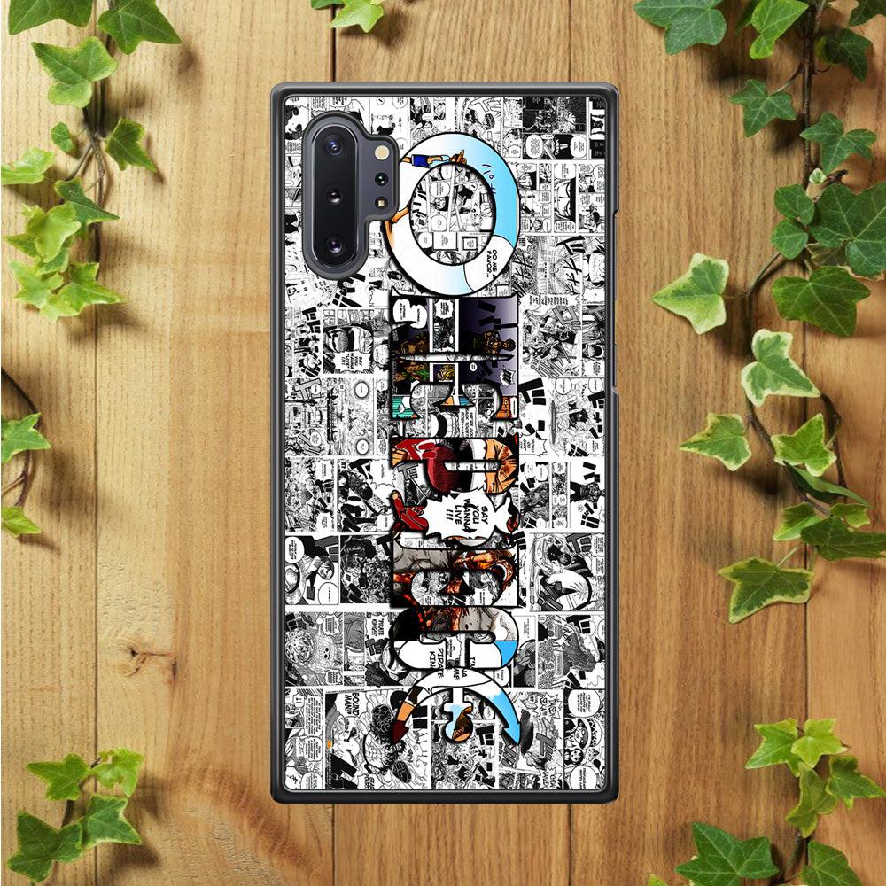 One Piece Comic Background Samsung Galaxy Note 10 Plus Case-Rubber / Black (2D Case)-Xtracase