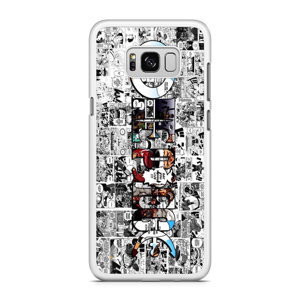 One Piece Comic Background Samsung Galaxy S8 Case-Rubber / White (2D Case)-Xtracase