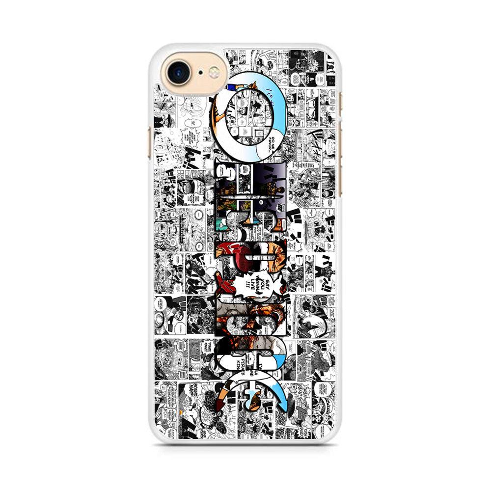 One Piece Comic Background iPhone 7 Case-Rubber / White (2D Case)-Xtracase