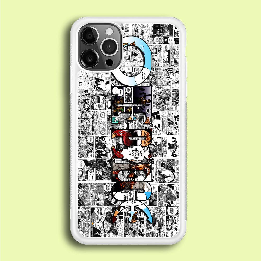 One Piece Comic Background iPhone 12 Pro Max Case-Rubber / White (2D Case)-Xtracase
