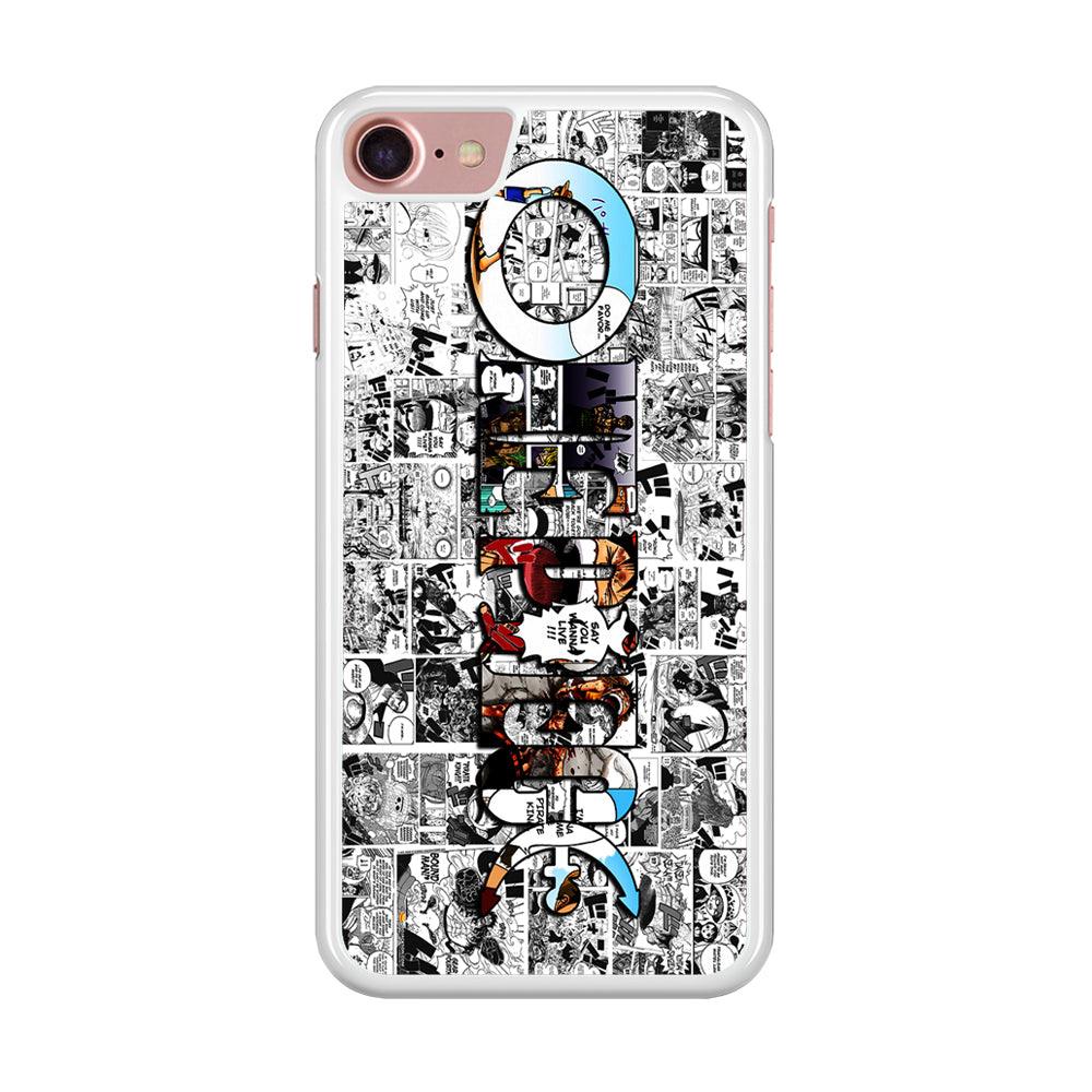 One Piece Comic Background iPhone SE 2020 Case-Rubber / White (2D Case)-Xtracase