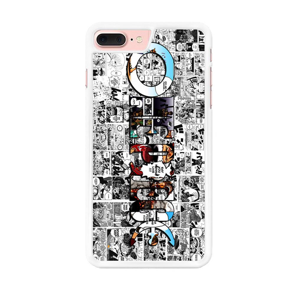 One Piece Comic Background iPhone 7 Plus Case-Rubber / White (2D Case)-Xtracase