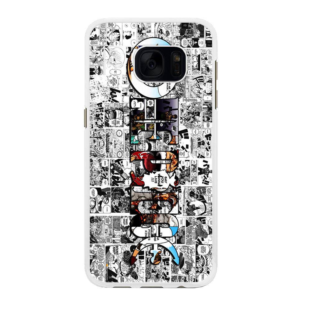 One Piece Comic Background Samsung Galaxy S7 Edge Case-Rubber / White (2D Case)-Xtracase