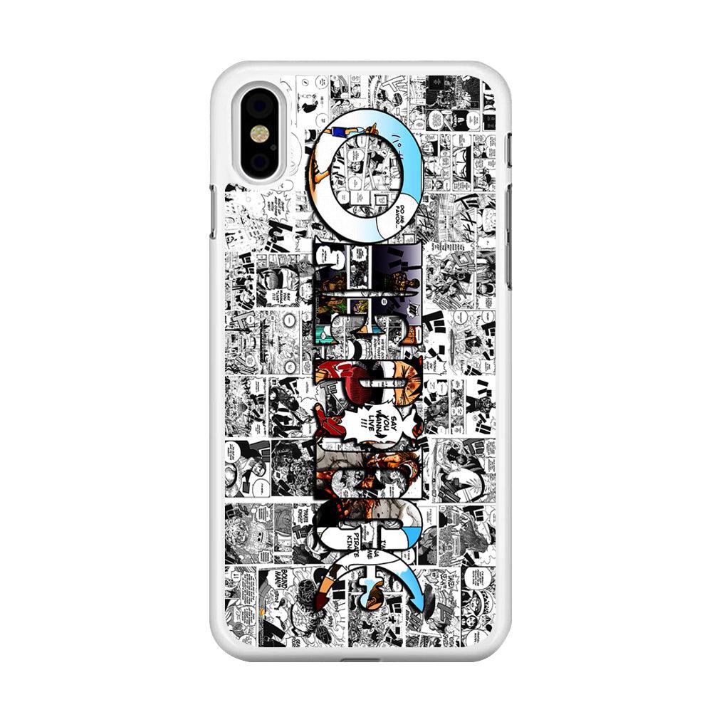 One Piece Comic Background iPhone X Case-Rubber / White (2D Case)-Xtracase