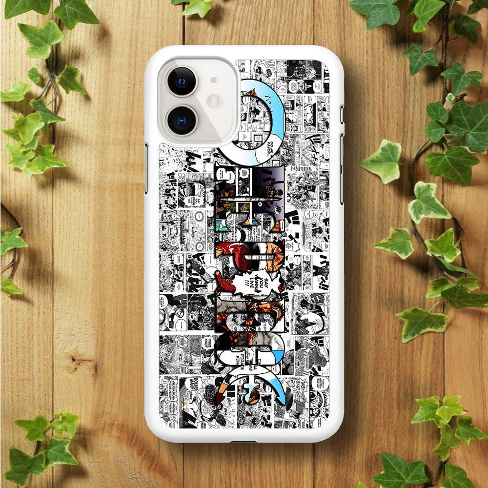 One Piece Comic Background iPhone 11 Case-Rubber / White (2D Case)-Xtracase