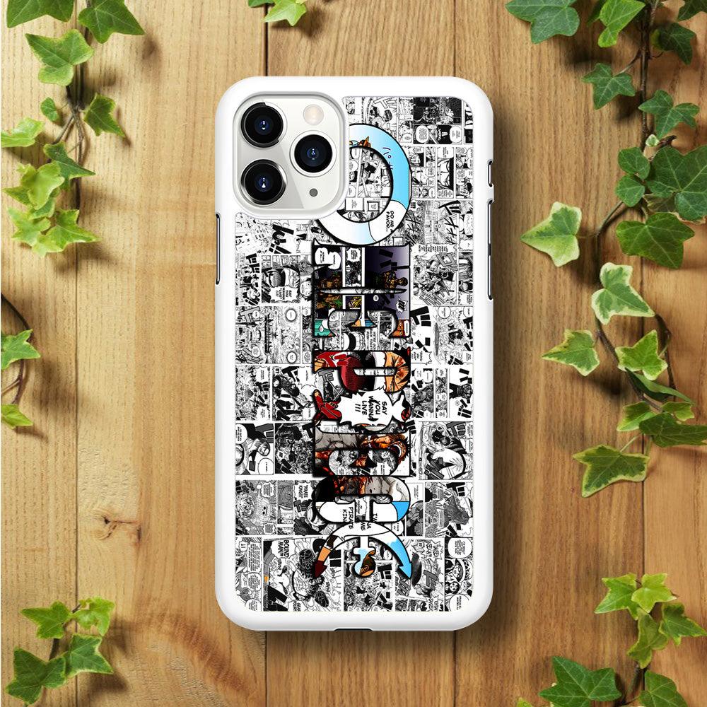 One Piece Comic Background iPhone 11 Pro Case-Rubber / White (2D Case)-Xtracase