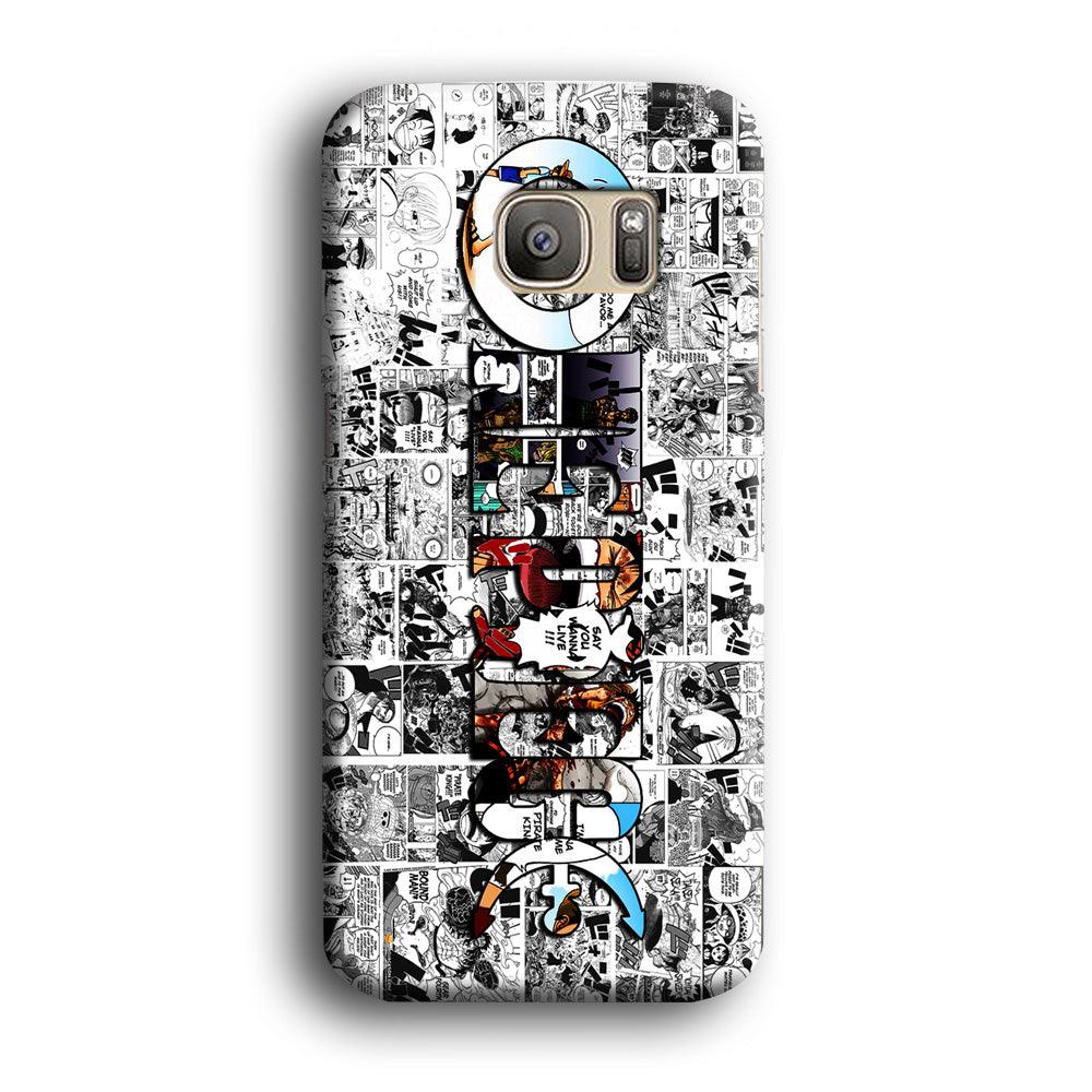 One Piece Comic Background Samsung Galaxy S7 Edge Case-Plastic / Full Wrap (3D Case)-Xtracase