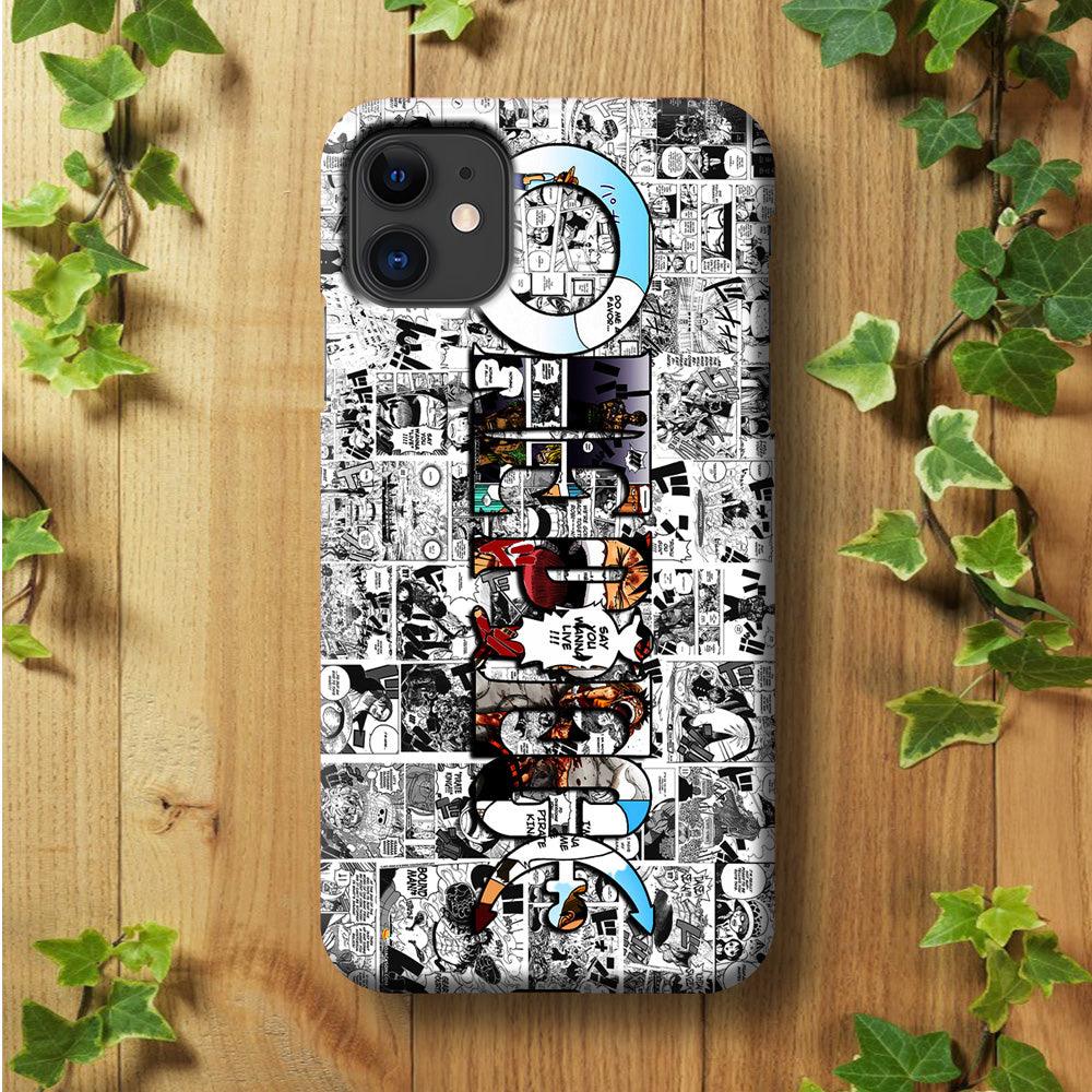 One Piece Comic Background iPhone 11 Case-Plastic / Full Wrap (3D Case)-Xtracase
