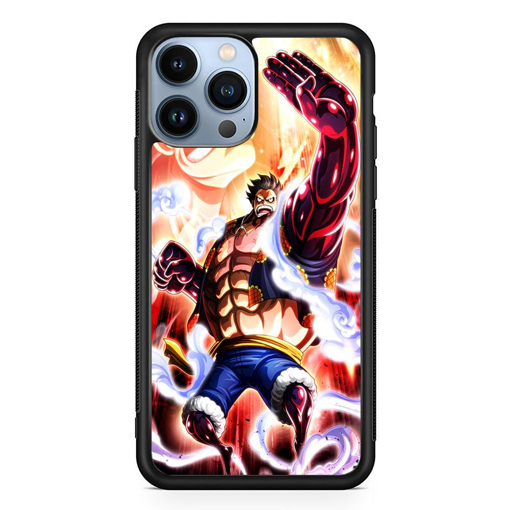 One Piece Luffy Bound Man iPhone 13 Pro Case-Rubber / Black (2D Case)-Xtracase