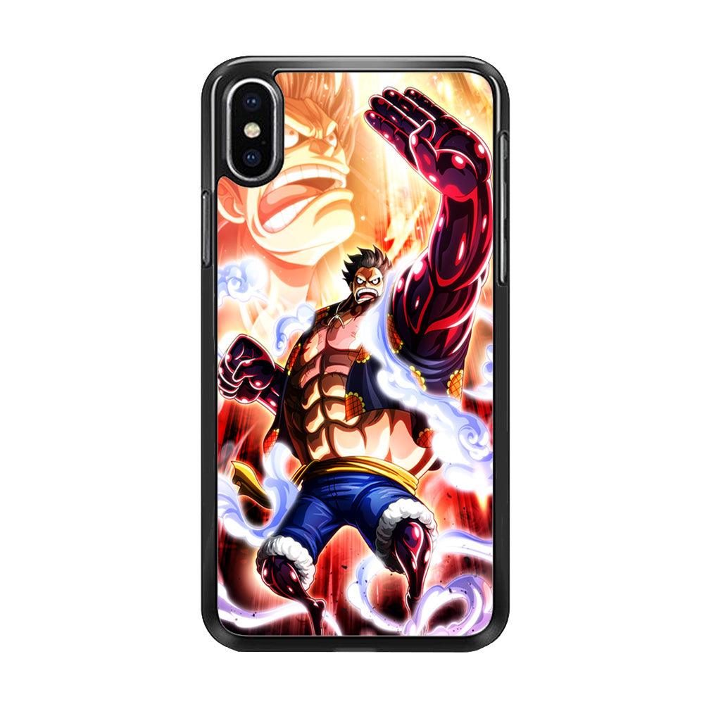 One Piece Luffy Bound Man iPhone Xs Case-Rubber / Black (2D Case)-Xtracase