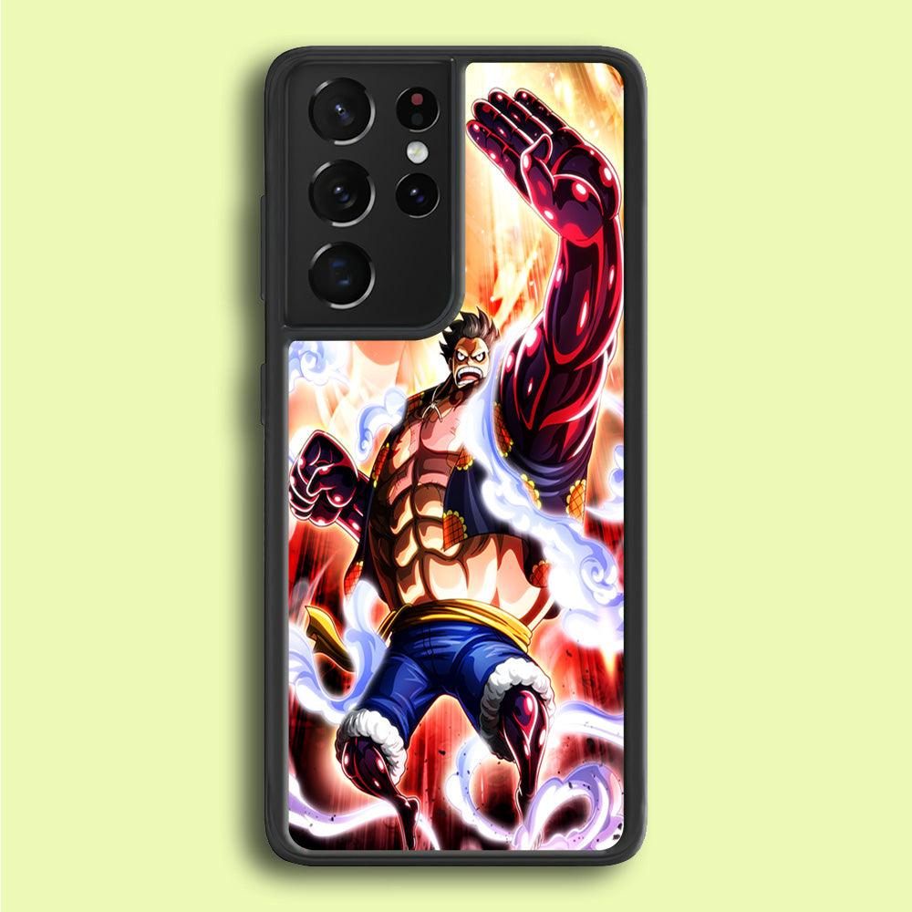 One Piece Luffy Bound Man Samsung Galaxy S21 Ultra Case-Rubber / Black (2D Case)-Xtracase