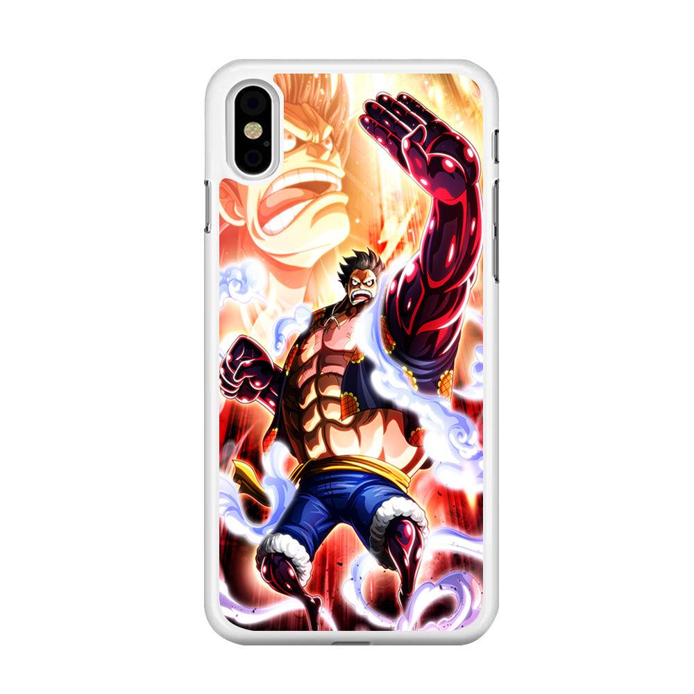 One Piece Luffy Bound Man iPhone Xs Case-Rubber / White (2D Case)-Xtracase