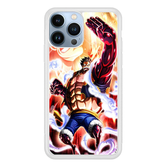 One Piece Luffy Bound Man iPhone 13 Pro Max Case-Rubber / White (2D Case)-Xtracase