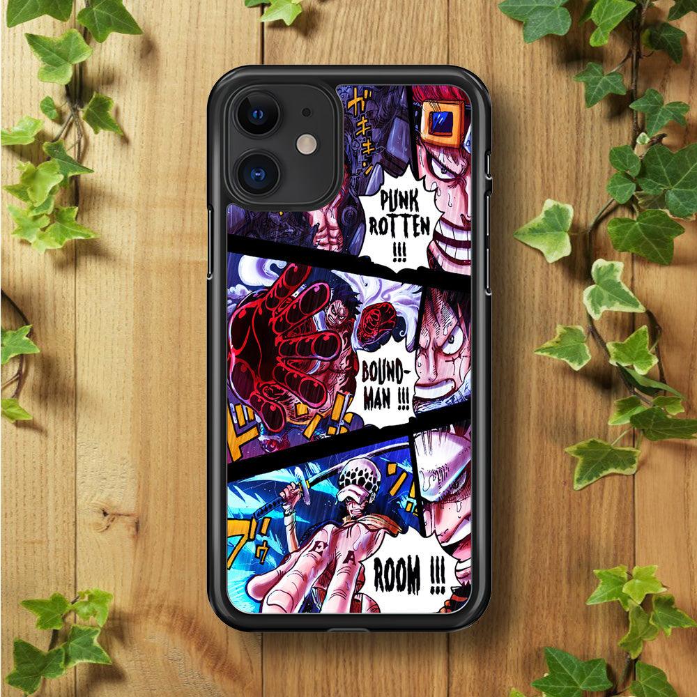 One Piece Luffy Kid Law Comic iPhone 11 Case-Rubber / Black (2D Case)-Xtracase