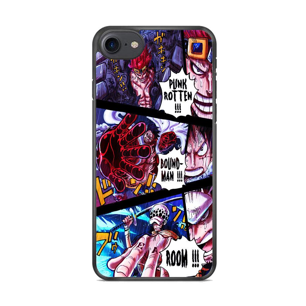 One Piece Luffy Kid Law Comic iPhone 8 Case-Rubber / Black (2D Case)-Xtracase