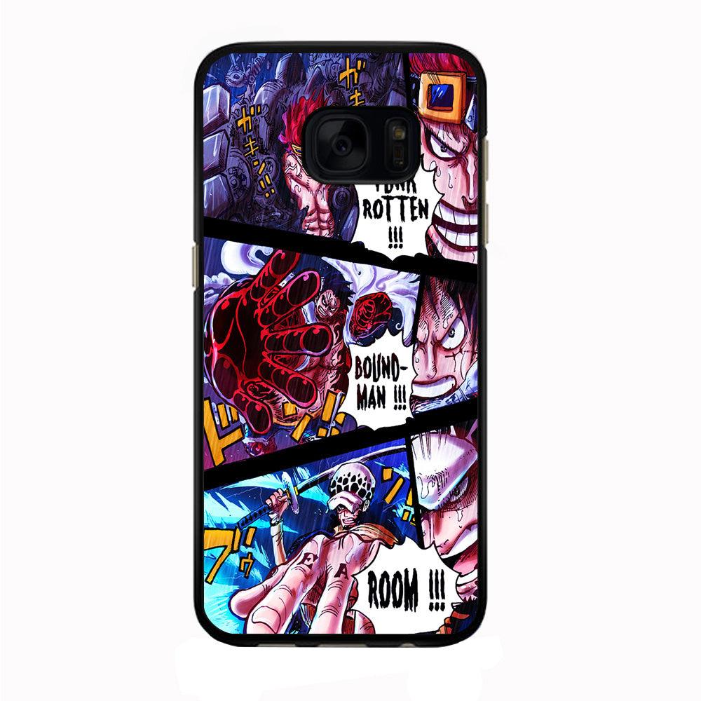 One Piece Luffy Kid Law Comic Samsung Galaxy S7 Edge Case-Rubber / Black (2D Case)-Xtracase