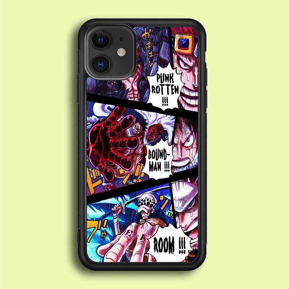 One Piece Luffy Kid Law Comic iPhone 12 Case-Rubber / Black (2D Case)-Xtracase