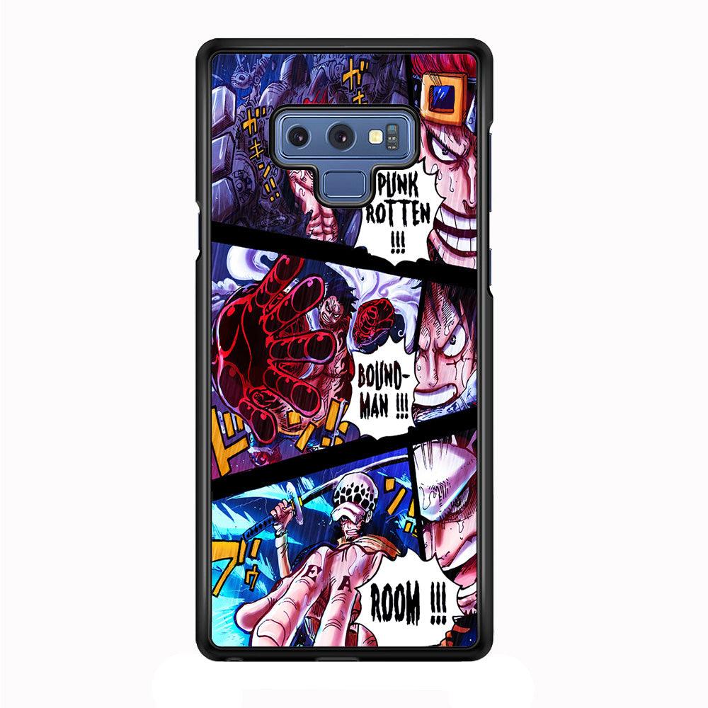 One Piece Luffy Kid Law Comic Samsung Galaxy Note 9 Case-Rubber / White (2D Case)-Xtracase