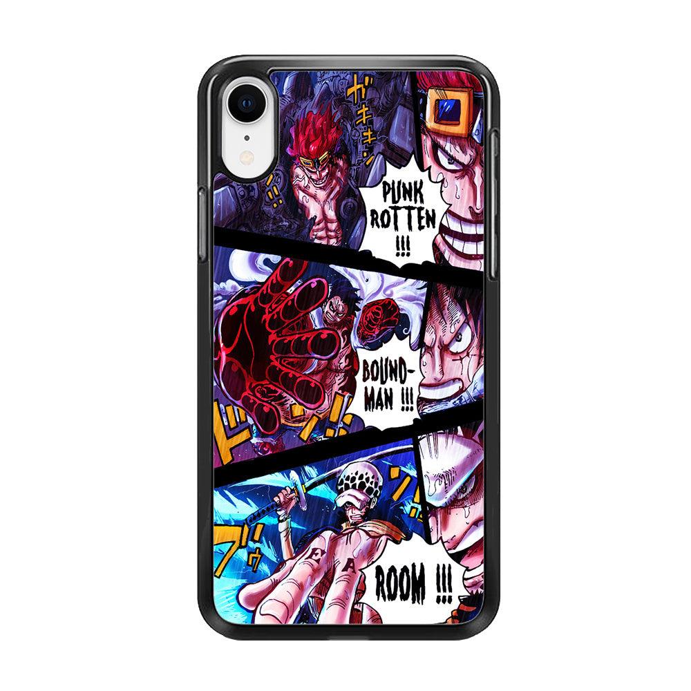 One Piece Luffy Kid Law Comic iPhone XR Case-Rubber / Black (2D Case)-Xtracase