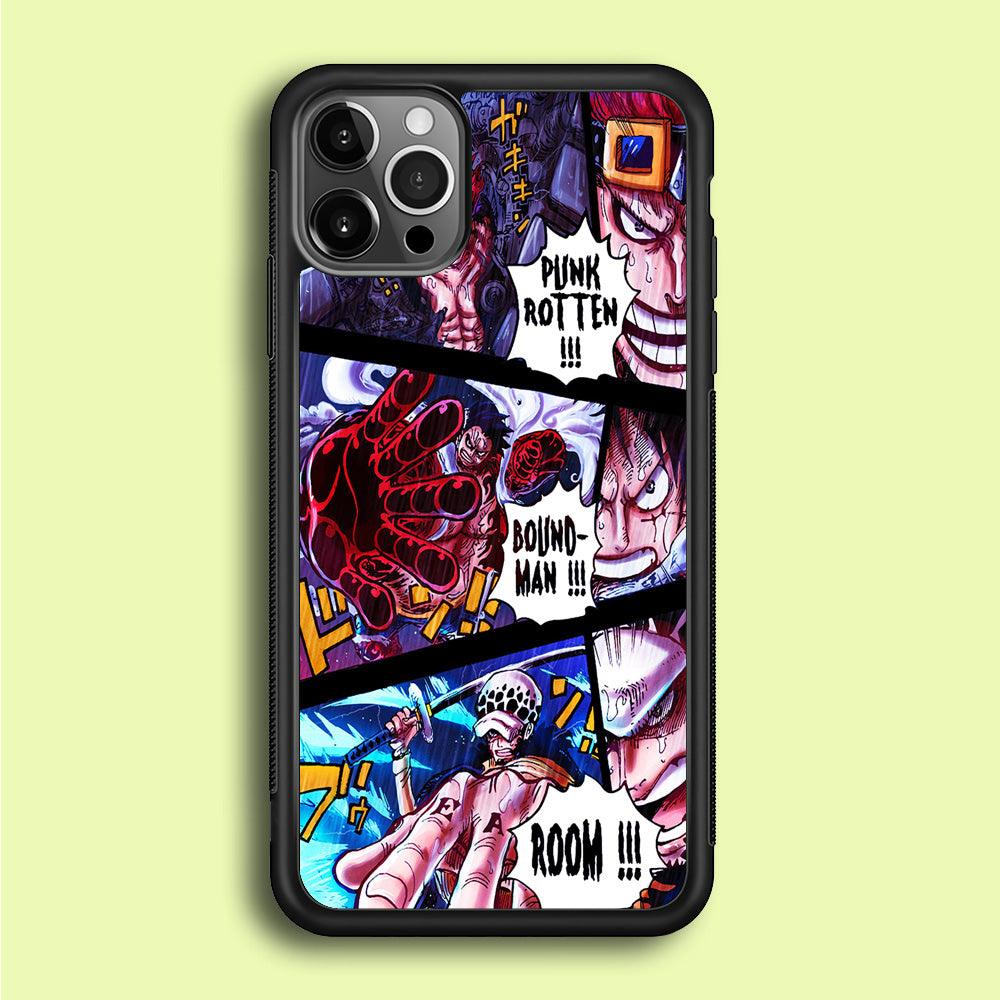 One Piece Luffy Kid Law Comic iPhone 12 Pro Case-Rubber / Black (2D Case)-Xtracase