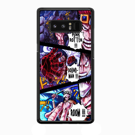 One Piece Luffy Kid Law Comic Samsung Galaxy Note 8 Case-Rubber / White (2D Case)-Xtracase