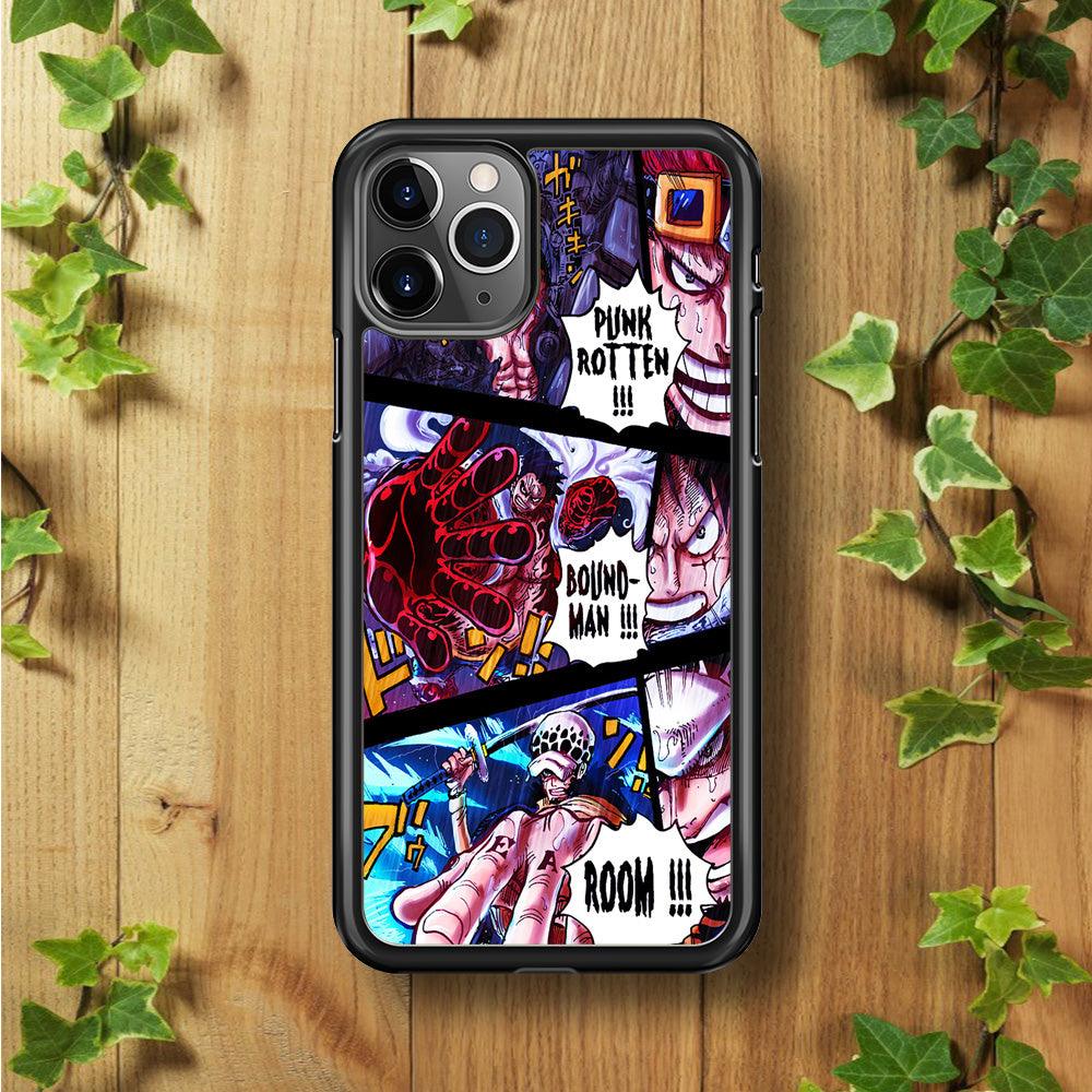 One Piece Luffy Kid Law Comic iPhone 11 Pro Max Case-Rubber / Black (2D Case)-Xtracase