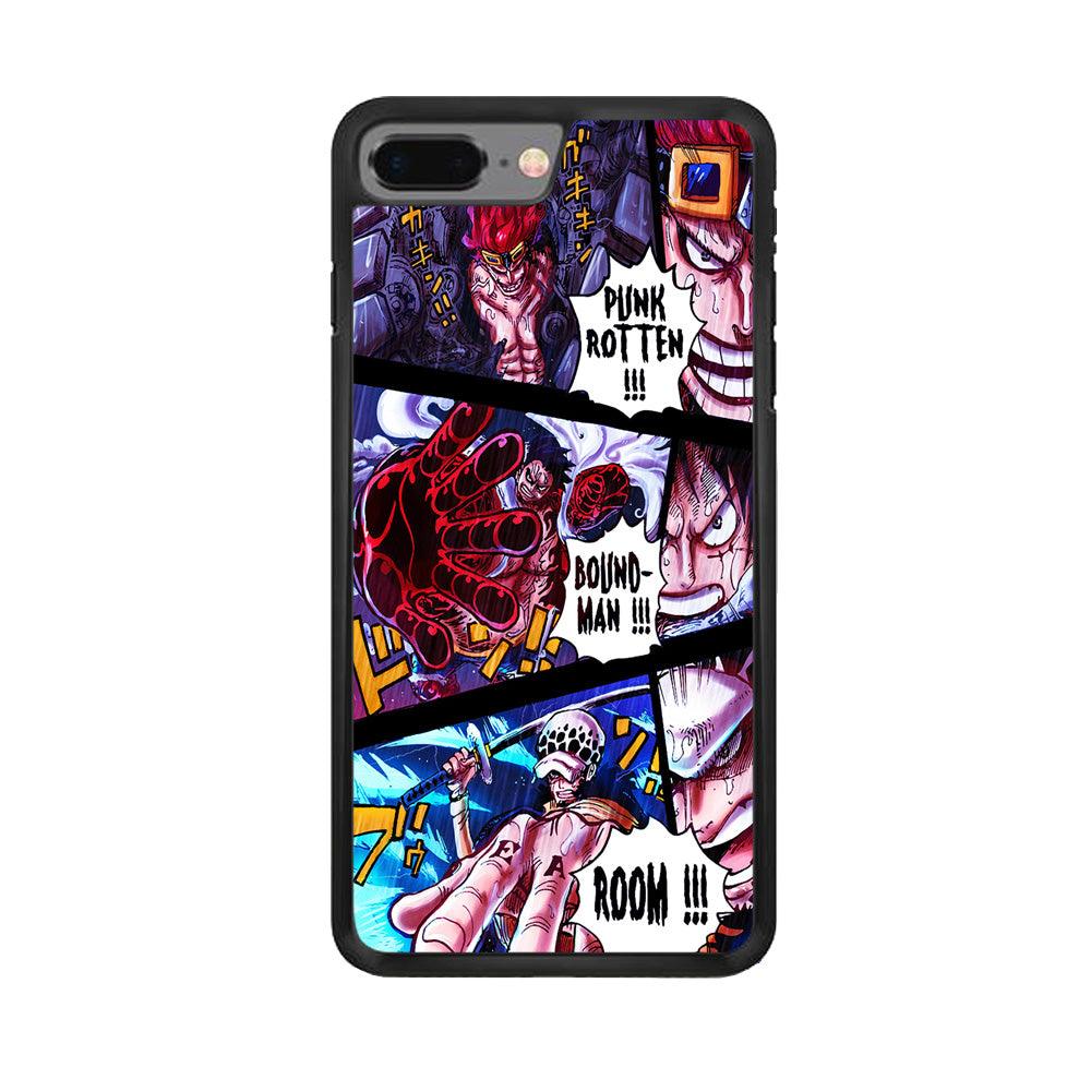 One Piece Luffy Kid Law Comic iPhone 8 Plus Case-Rubber / Black (2D Case)-Xtracase