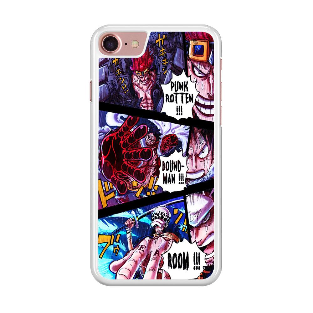 One Piece Luffy Kid Law Comic iPhone SE 2020 Case-Rubber / White (2D Case)-Xtracase