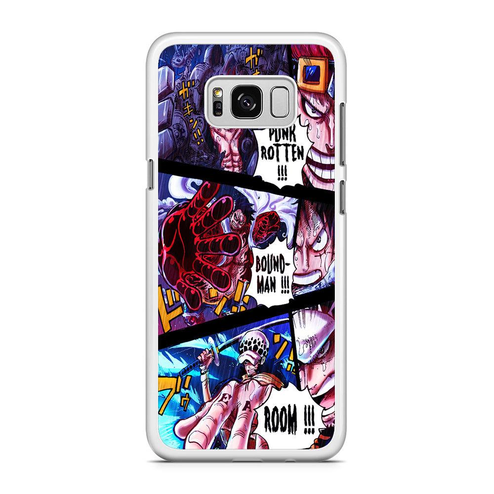 One Piece Luffy Kid Law Comic Samsung Galaxy S8 Case-Rubber / White (2D Case)-Xtracase
