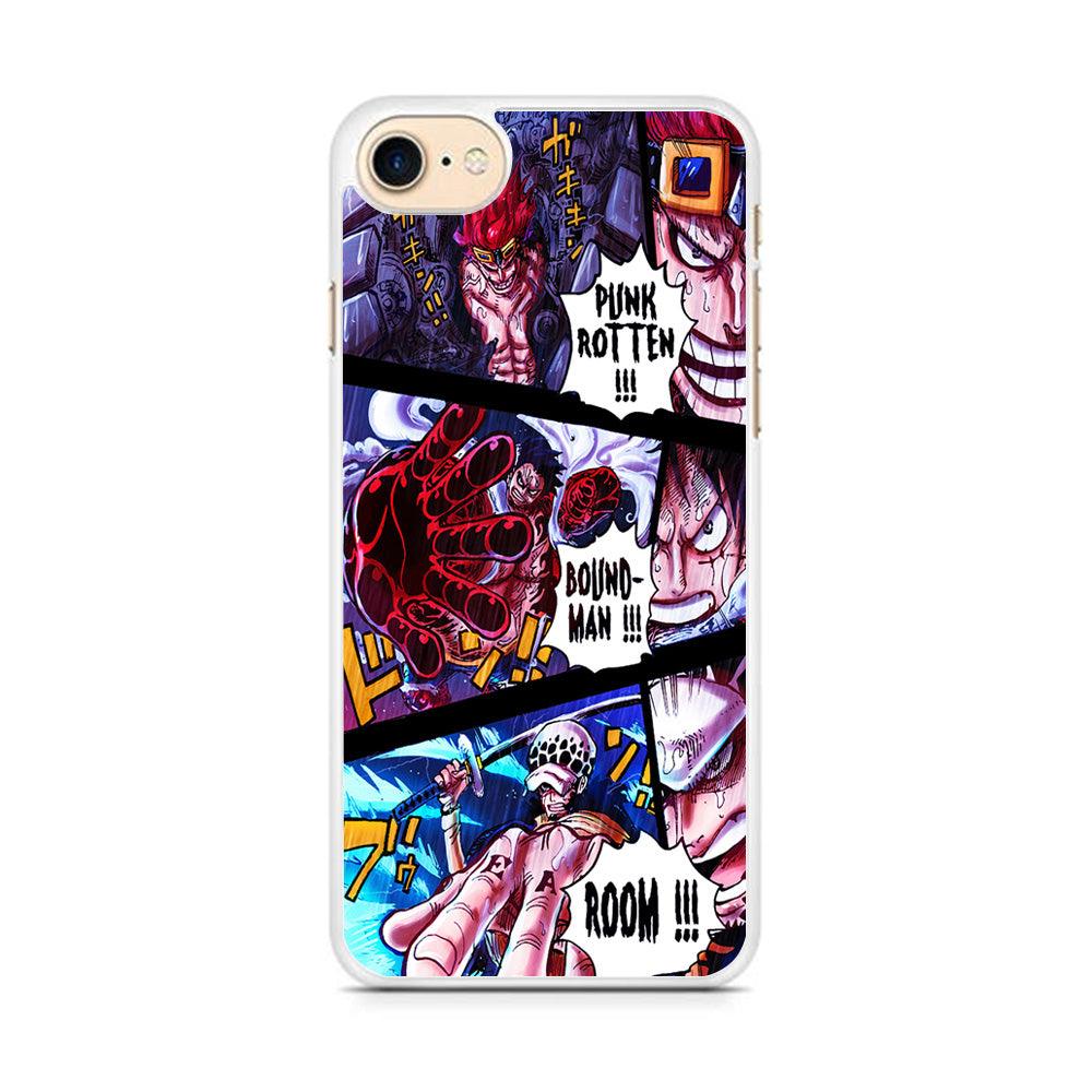 One Piece Luffy Kid Law Comic iPhone 7 Case-Rubber / White (2D Case)-Xtracase