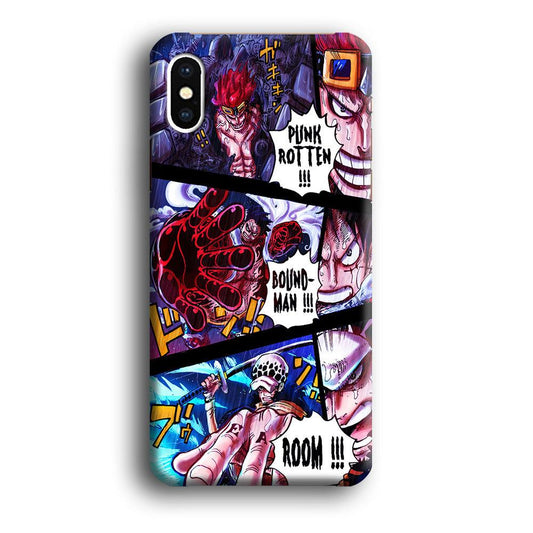 One Piece Luffy Kid Law Comic iPhone Xs Case-Plastic / Full Wrap (3D Case)-Xtracase