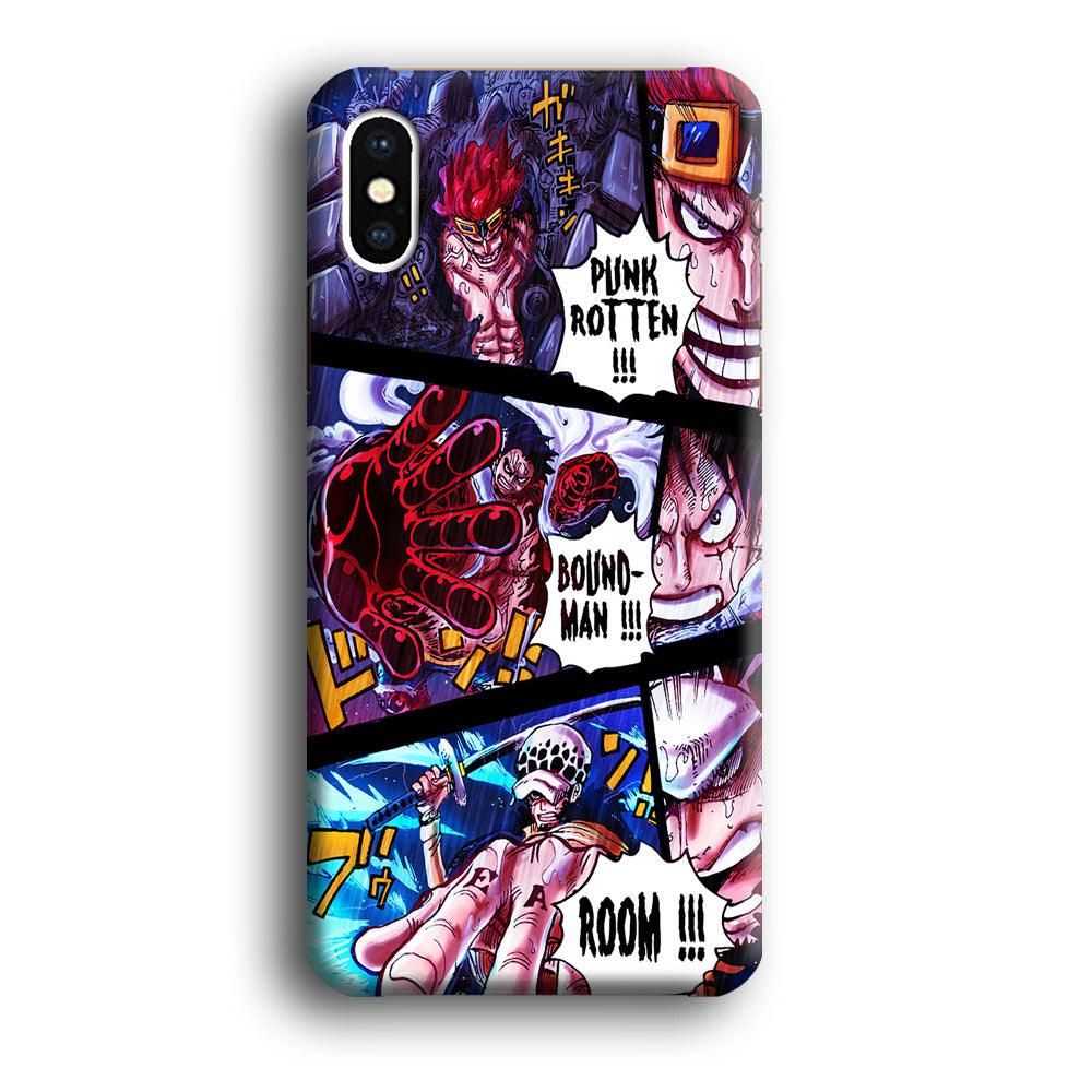 One Piece Luffy Kid Law Comic iPhone X Case-Plastic / Full Wrap (3D Case)-Xtracase