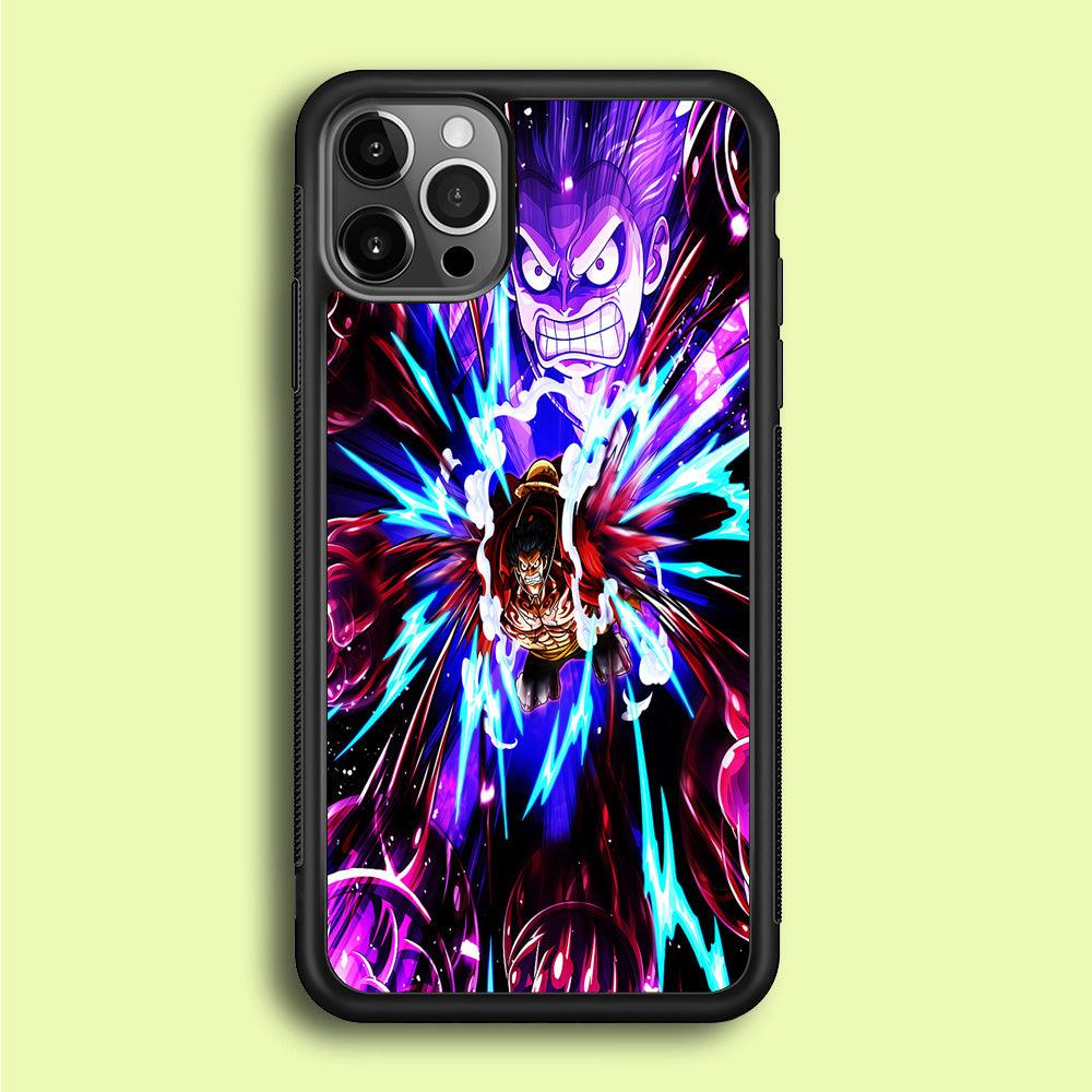 One Piece Luffy King Kong Gun iPhone 12 Pro Max Case-Rubber / Black (2D Case)-Xtracase