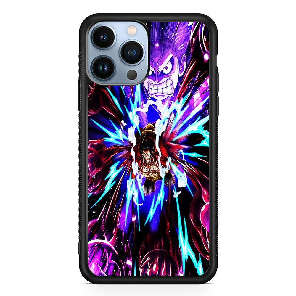 One Piece Luffy King Kong Gun iPhone 13 Pro Max Case-Rubber / Black (2D Case)-Xtracase