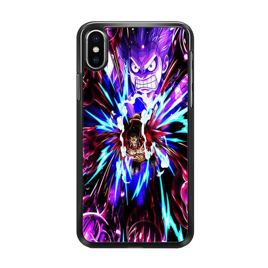 One Piece Luffy King Kong Gun iPhone Xs Case-Rubber / Black (2D Case)-Xtracase