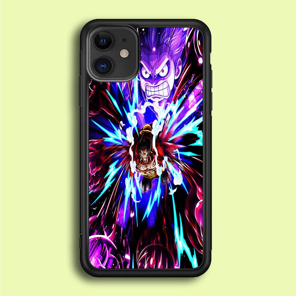 One Piece Luffy King Kong Gun iPhone 12 Case-Rubber / Black (2D Case)-Xtracase