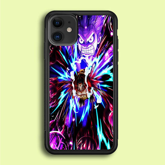 One Piece Luffy King Kong Gun iPhone 12 Case-Rubber / Black (2D Case)-Xtracase
