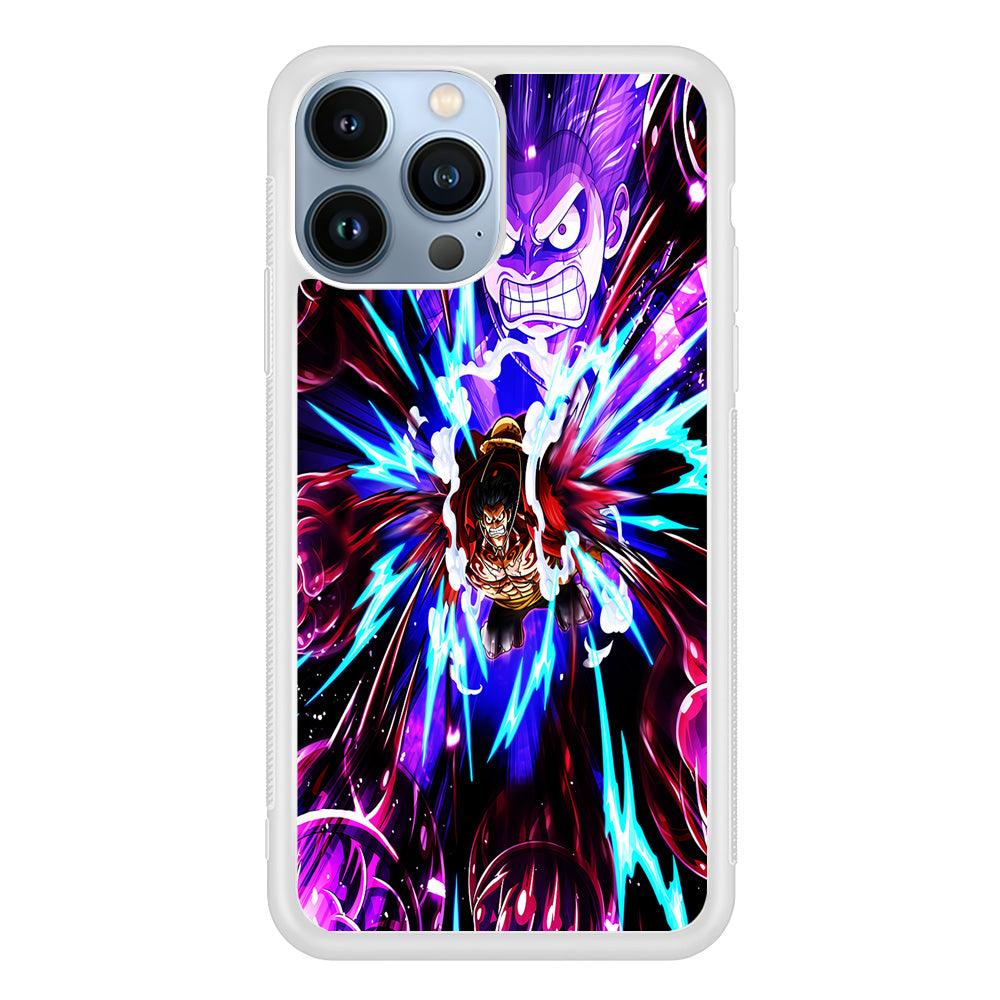 One Piece Luffy King Kong Gun iPhone 13 Pro Case-Rubber / White (2D Case)-Xtracase