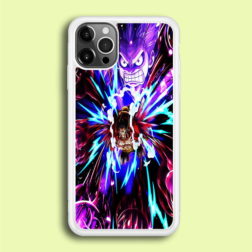 One Piece Luffy King Kong Gun iPhone 12 Pro Case-Rubber / White (2D Case)-Xtracase