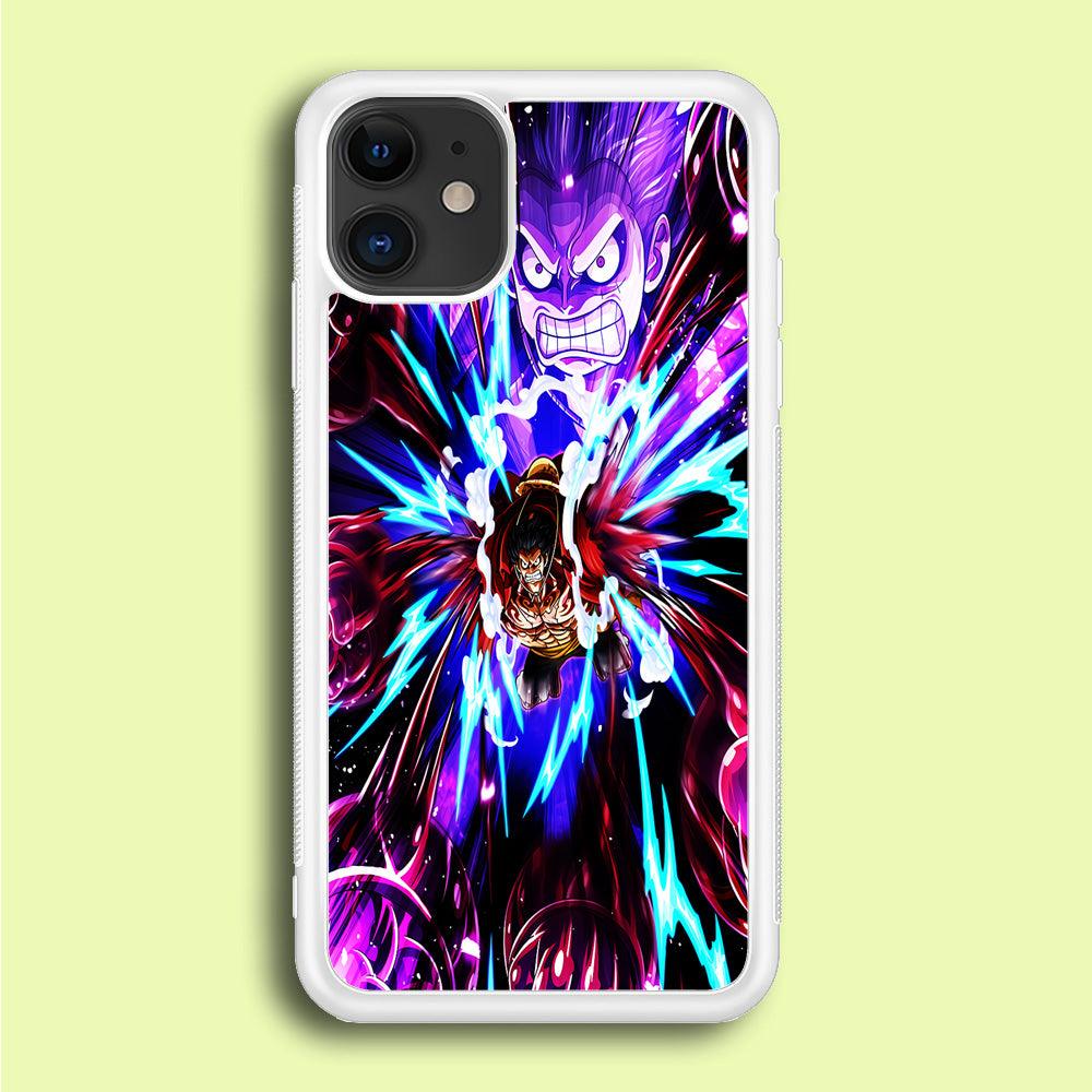 One Piece Luffy King Kong Gun iPhone 12 Case-Rubber / White (2D Case)-Xtracase