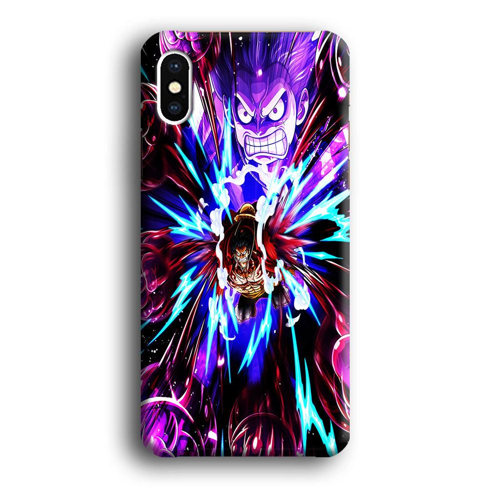 One Piece Luffy King Kong Gun iPhone Xs Case-Plastic / Full Wrap (3D Case)-Xtracase