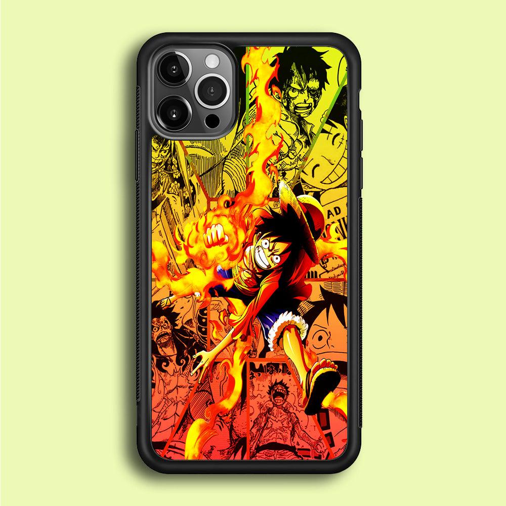 One Piece Luffy Red Hawk iPhone 12 Pro Case-Rubber / Black (2D Case)-Xtracase