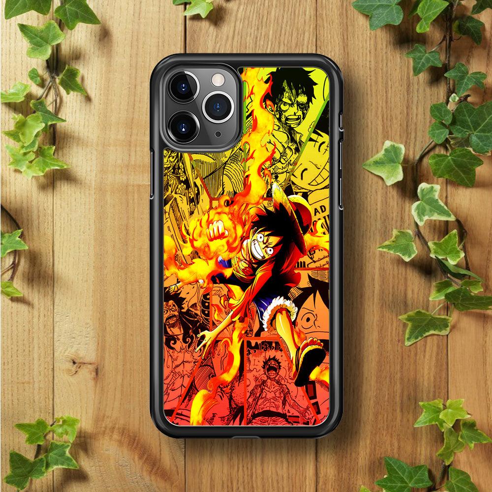 One Piece Luffy Red Hawk iPhone 11 Pro Case-Rubber / Black (2D Case)-Xtracase