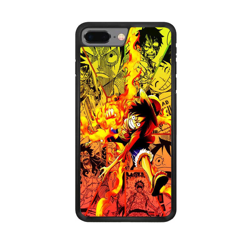 One Piece Luffy Red Hawk iPhone 8 Plus Case-Rubber / Black (2D Case)-Xtracase