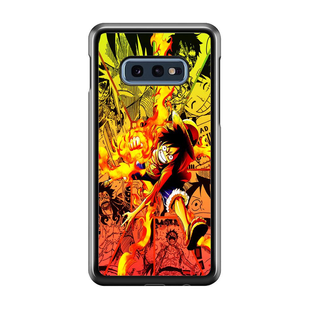One Piece Luffy Red Hawk Samsung Galaxy S10E Case-Rubber / Black (2D Case)-Xtracase