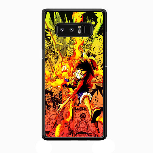 One Piece Luffy Red Hawk Samsung Galaxy Note 8 Case-Rubber / Black (2D Case)-Xtracase