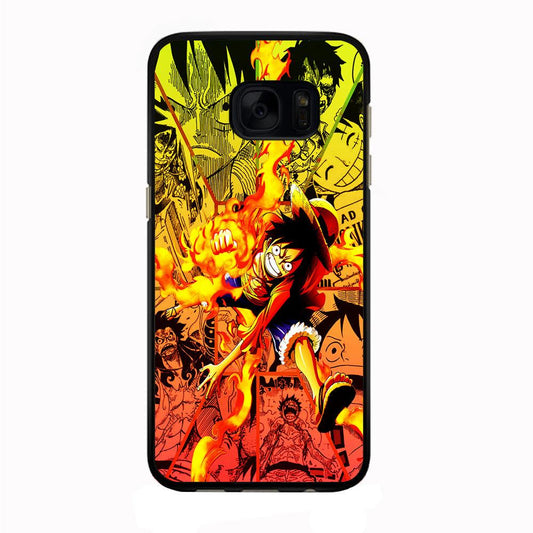 One Piece Luffy Red Hawk Samsung Galaxy S7 Edge Case-Rubber / Black (2D Case)-Xtracase