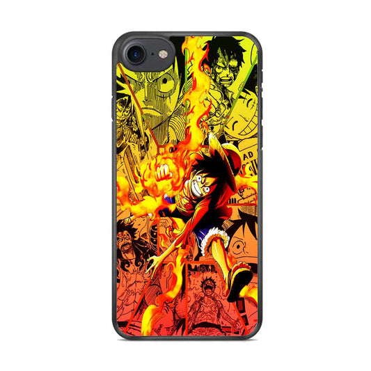 One Piece Luffy Red Hawk iPhone 8 Case-Rubber / Black (2D Case)-Xtracase